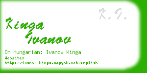 kinga ivanov business card